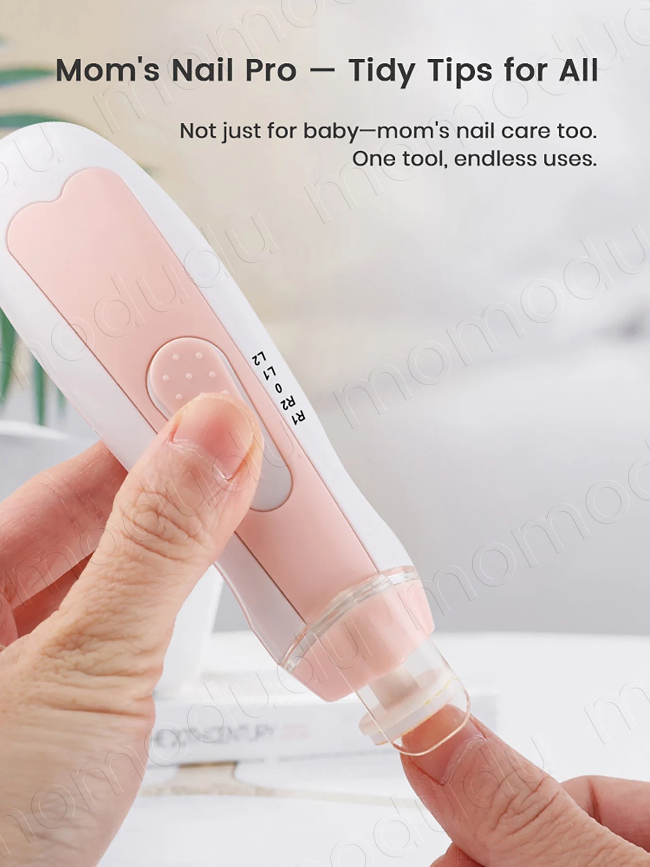 Professional Baby Electric Nail Trimmer Set, 4-Speed with LED Light & Low Noise for Safe, Not To Hurt Baby Hands