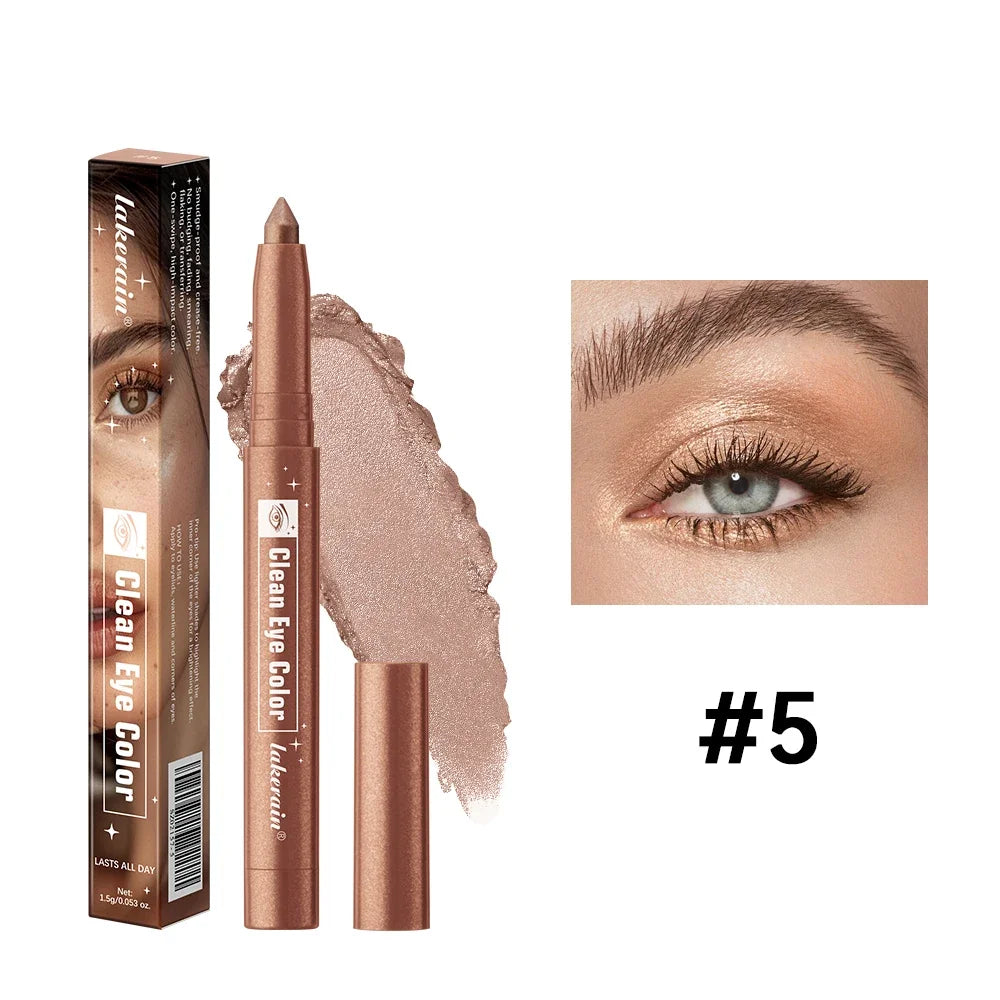 12 Colors Waterproof Eyeshadow Sticks Long Lasting High Pigmented Shimmer Glitter And Matte Eyeshadow Pencil Makeup