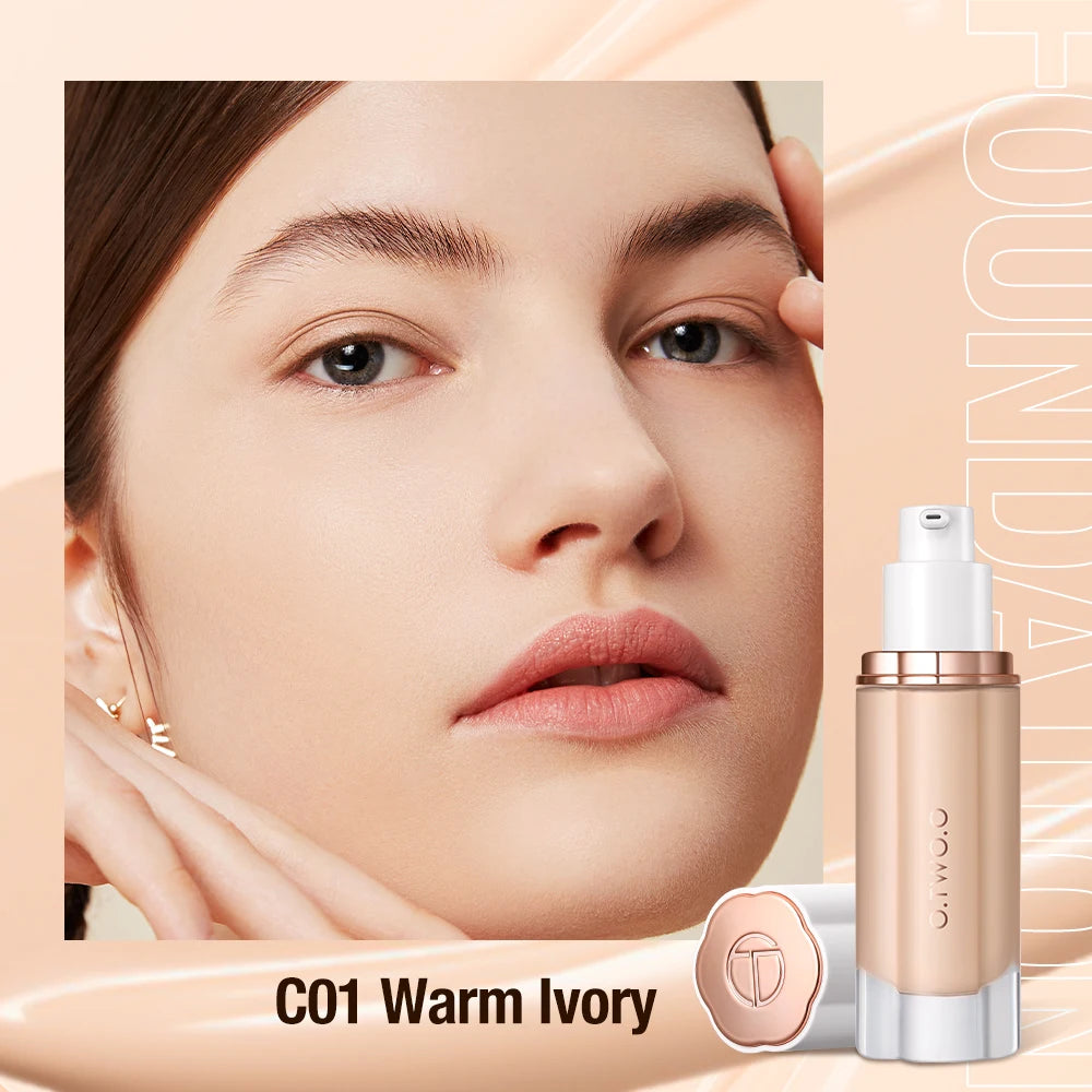 Liquid Foundation Cream 30ml Full Coverage Makeup Base SPF30 Waterproof Long Lasting Concealer Smooth Matte Finish