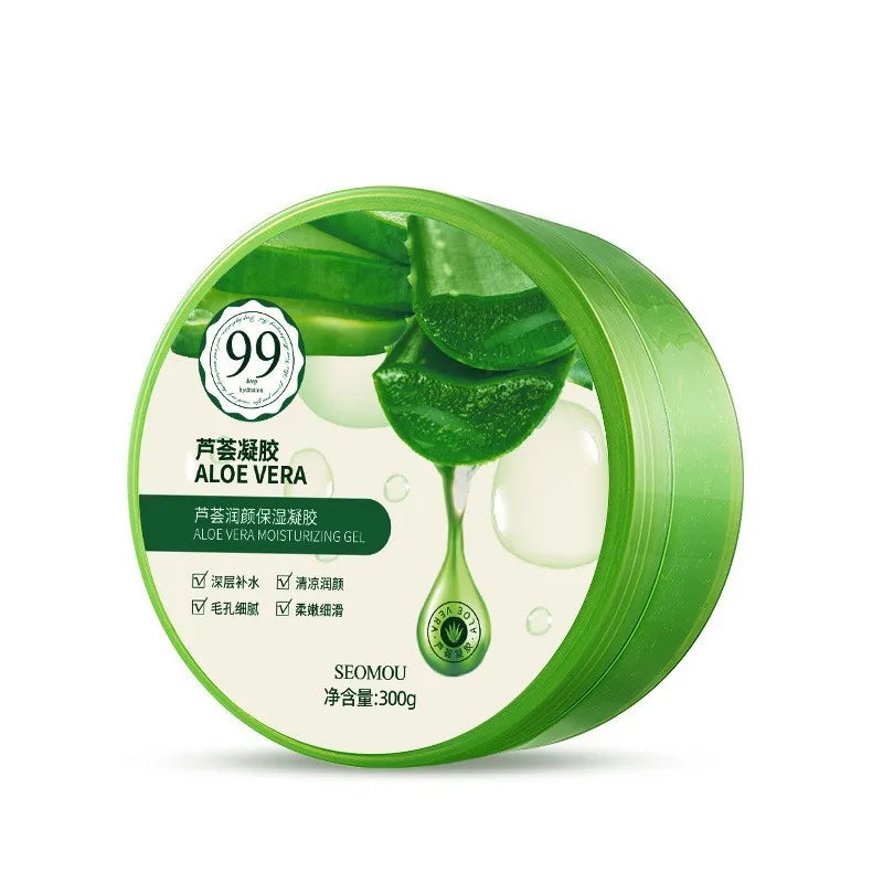"Pure Aloe Vera Gel (300G) - 99% Natural for Face, Hair & Body, Sunburn Relief & Hydration, Non-Sticky"