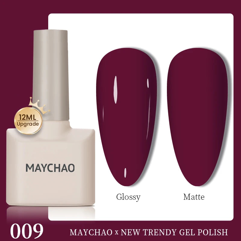 MAYCHAO 12ml Gel Nail Polish Set Professional Salon Nail Art Gels Varnish UV LED Semi Permanent Nail Lacquer Nail Supplies