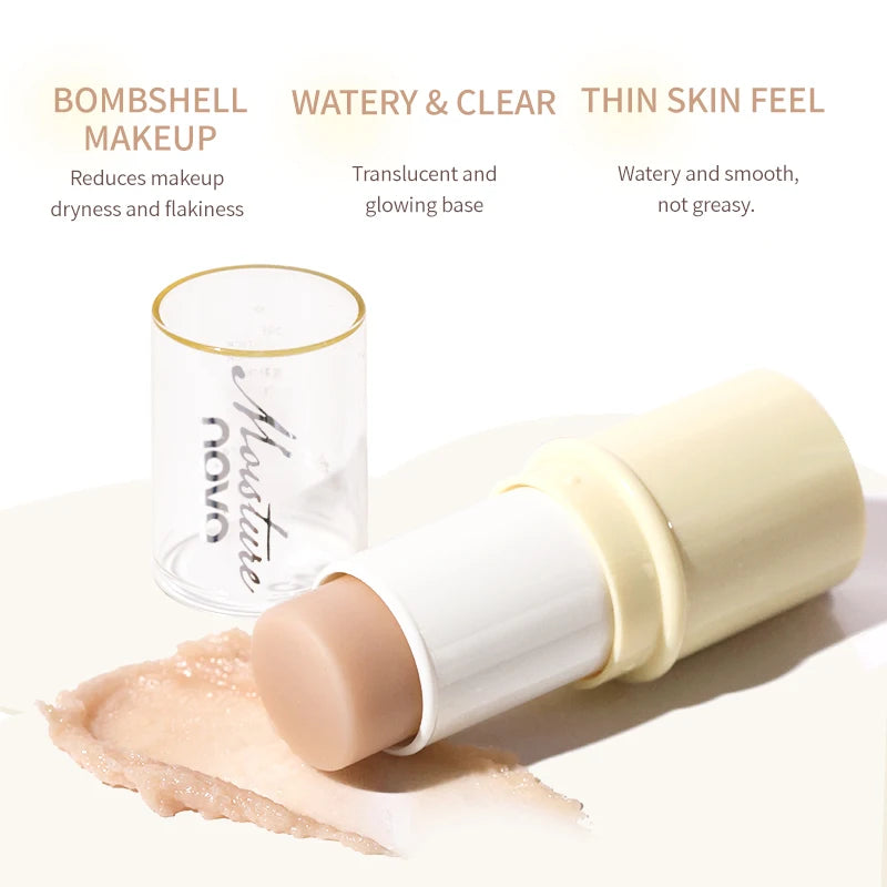 Hydrating Invisible Pore Base Makeup Stick, Moisturizing Oil-control Primer Makeup Cream, Lip balm,Brighten Modifying Skin Color