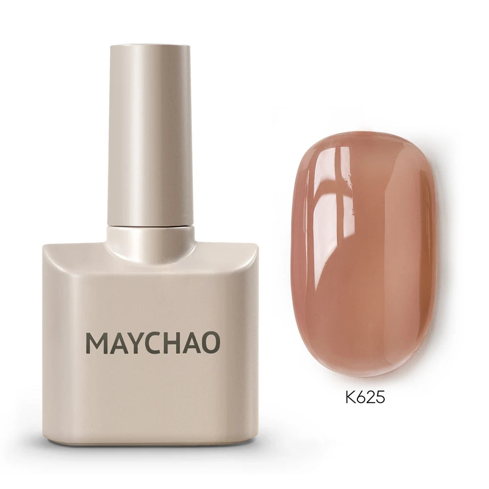 MAYCHAO Cherry Red Gel Nail Polish 12ml Glossy Semi Permanent Soak Off UV LED Frosted Gel Nails Base Painting Varnish