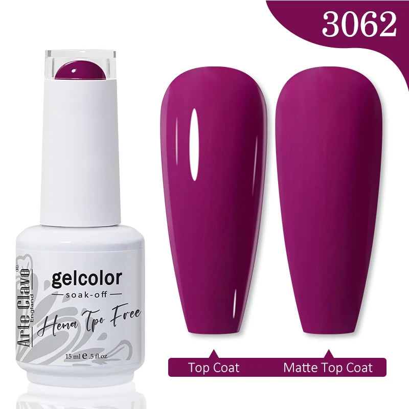 Arte Clavo 15ML Red Brown Color Gel Nail Polish Autumn Winter Nail Art Gel Nail Supplies Semi Permanent Soak Off UV Gel Varnish
