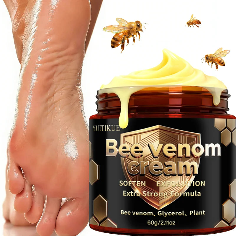 YUITIKUE Bee Venom Foot Cream - Soften Exfoliation Foot Care Cream Extra Strong Plant Formula for Dry Feet