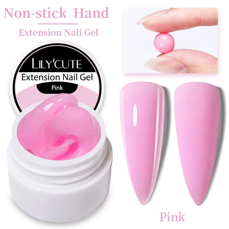 LILYCUTE 7ml Auroras Non Stick Hand Solid Extension Gel Nail Polish 3D Carving Flower Soak Off Nail Art Acrylic Hard Gel Varnish