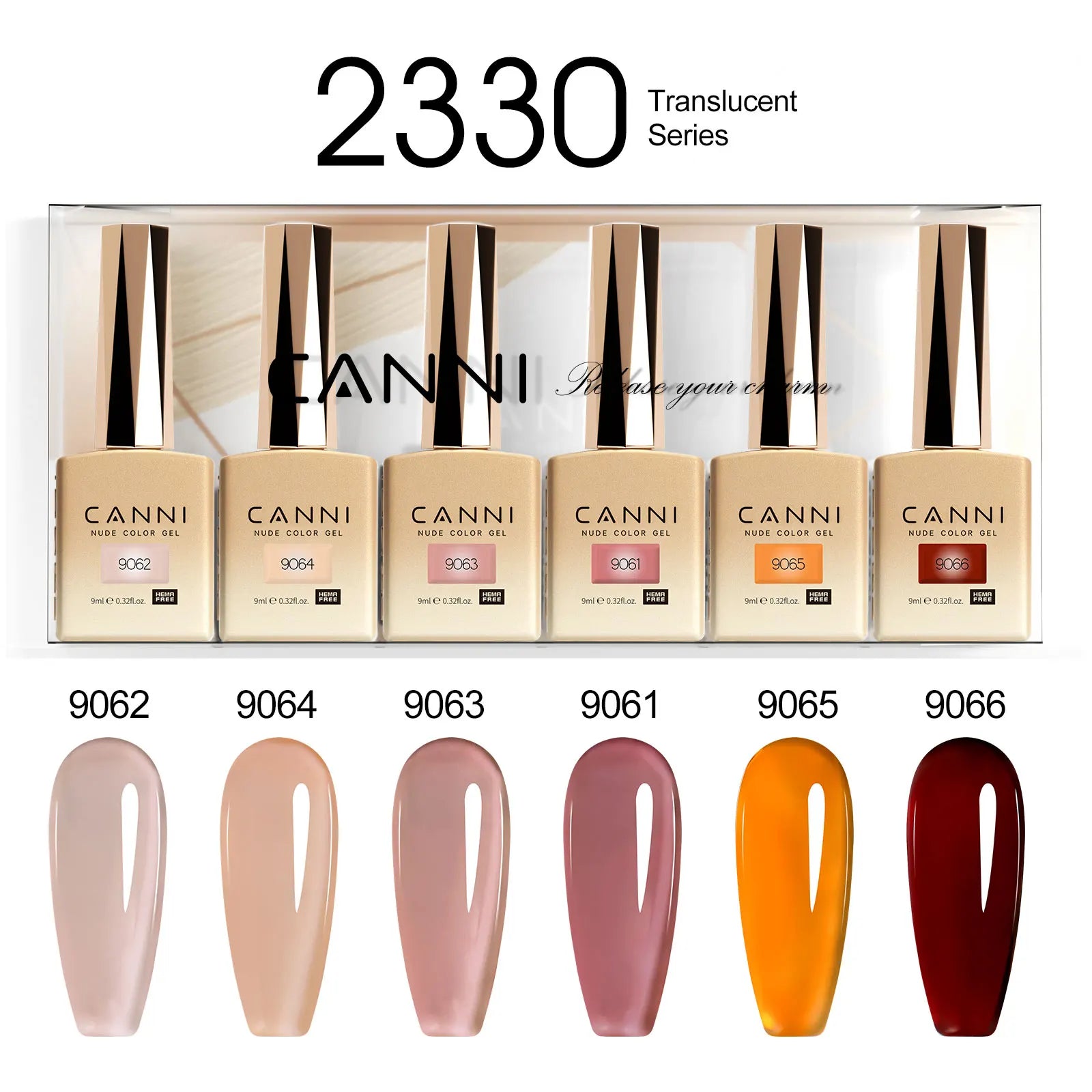 6pcs*9ml HEMA TPO FREE Nail Gel Polish CANNI Semi Permanent Jelly Pink Nude Color Gel Varnish Great Coverage UV LED Lacquer