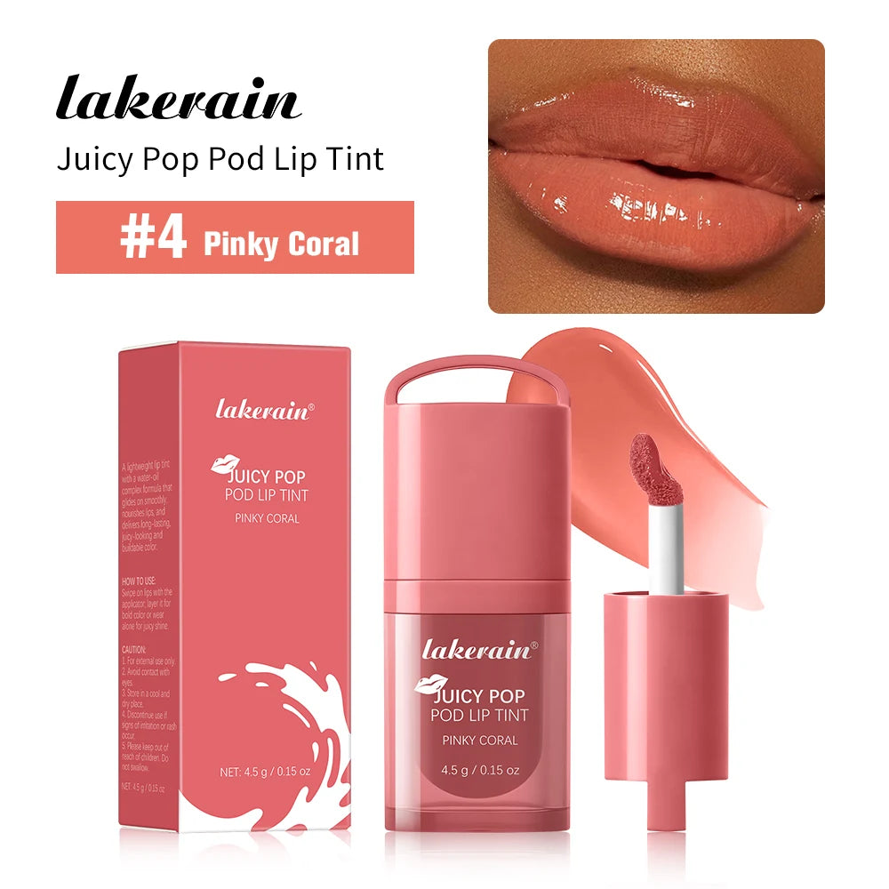 Juicy Hydrated Lip Tint Buildable Glossy Finish Ceramide Peptide Water-to-oil Formula Long-lasting Color Buckle Design Lip Tint