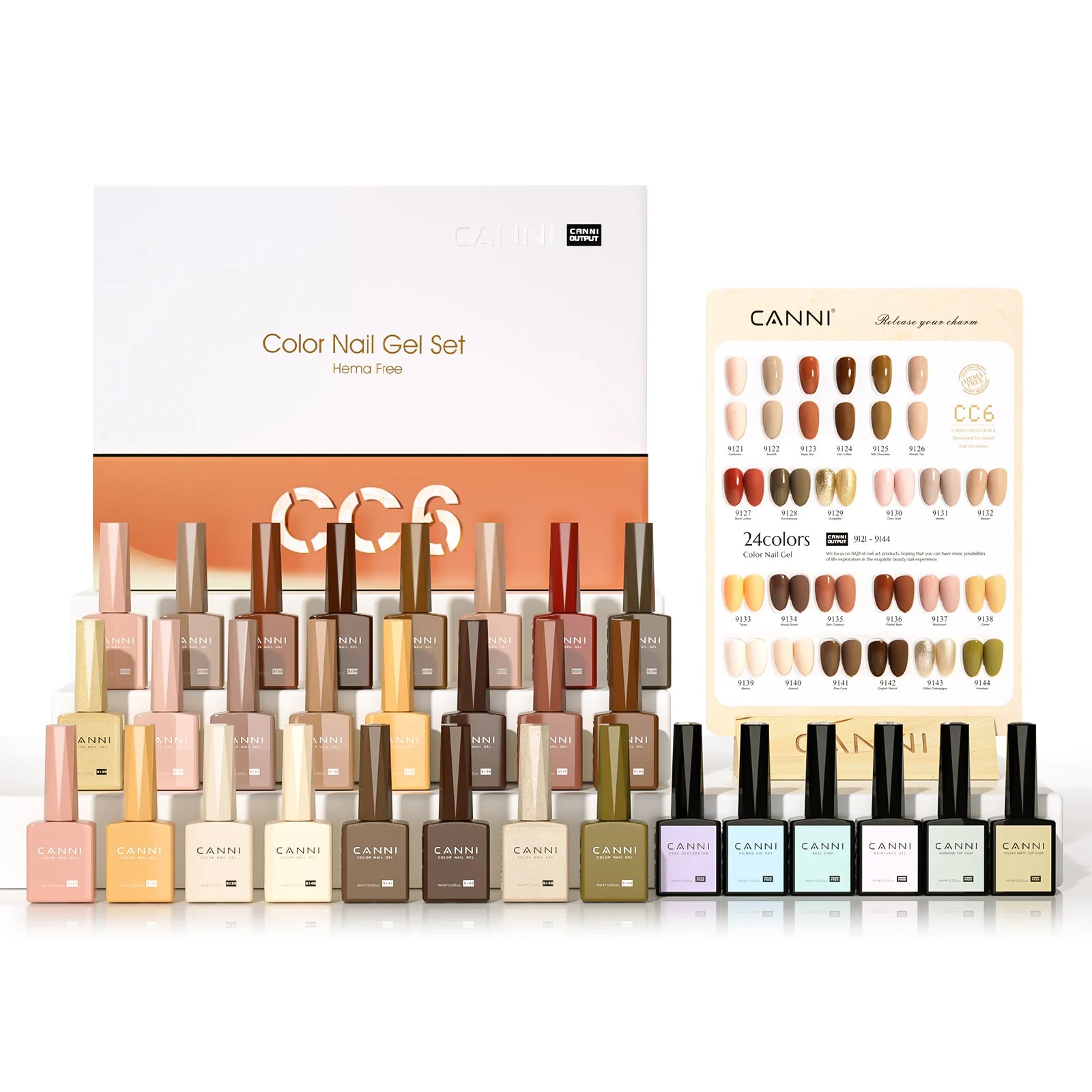 CANNI 9ML Kit Nail Gel Polish HEMA/TPO FREE Full Coverage 30pcs Color Gel Pigment Professional Nail Art Long-lasting Gel Varnish