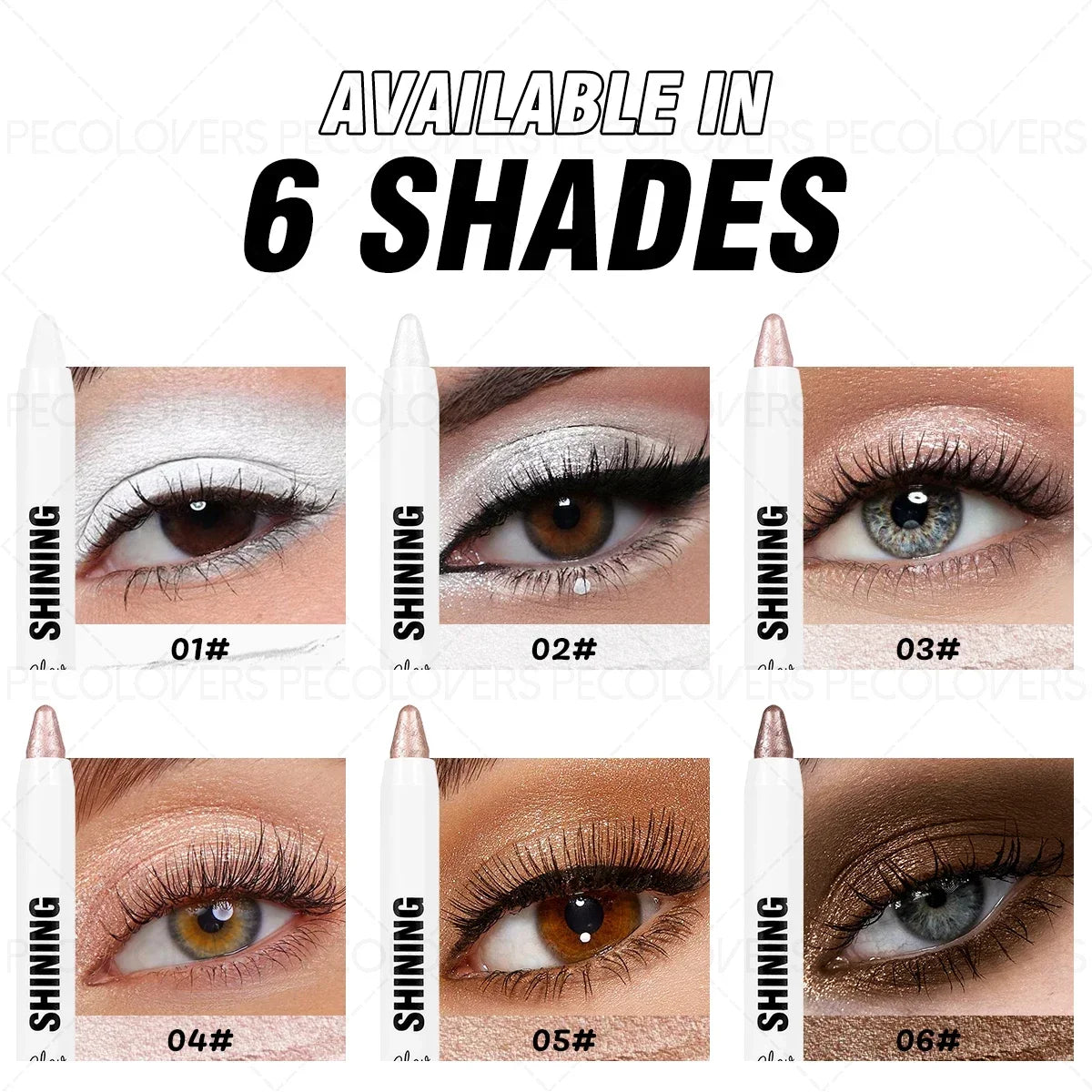 1PC Silvery Eyeshadow, White Eyeshadow, Eye Highlighter, Shimmering, Waterproof and Long-Lasting, Suitable for All Skin Tones