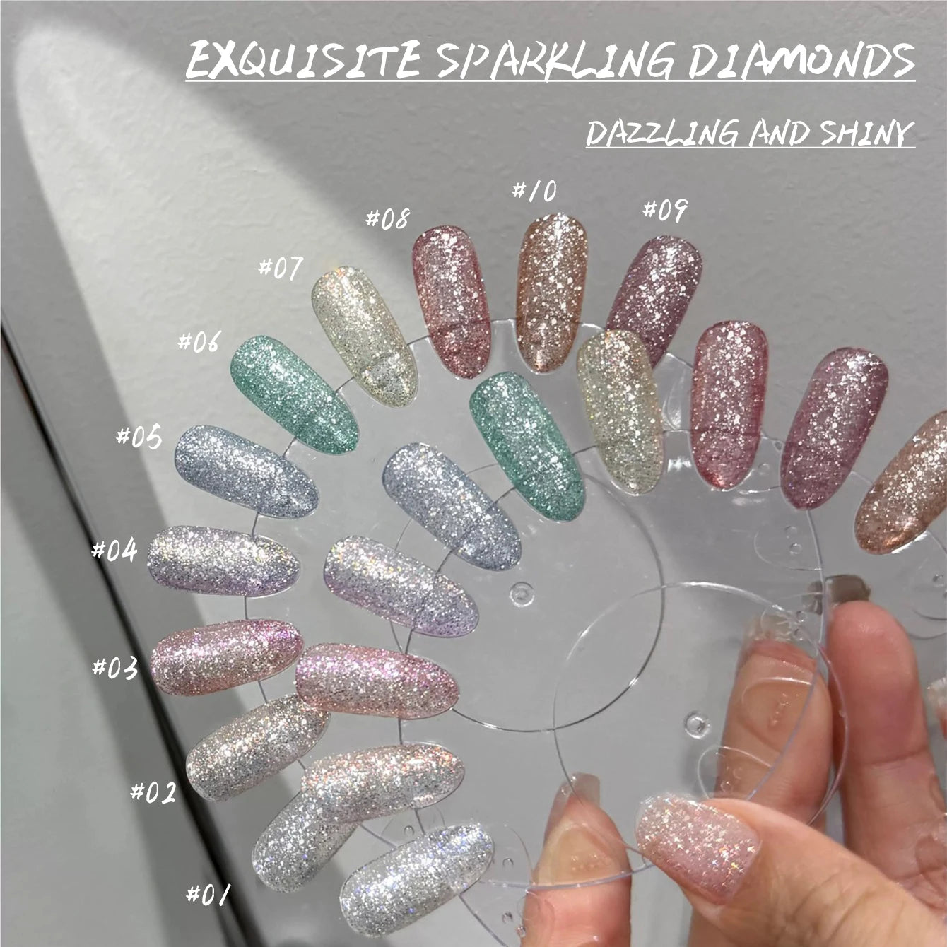 MIANEL 12ML Rock Sugar Crushed Diamond Gel Nail Polish Pink Glitter Nail Polish Top Selling Pink Nails Summer Nails 1-12pcs