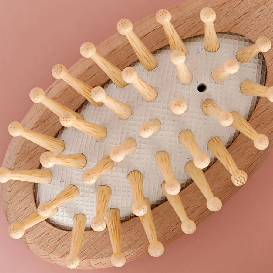 4/6pcs baby care set - Newborn scalp cleaning soft brush, beechwood bath massage comb, air cushion comb, nail clipper, cutter