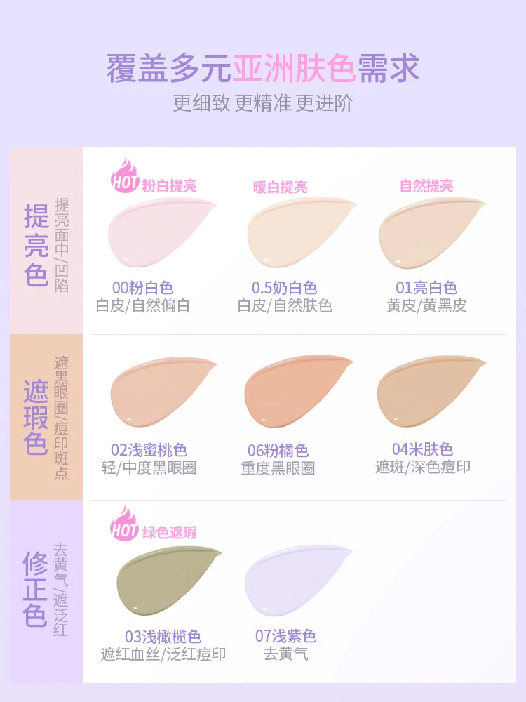Girlscrush Liquid Concealer  Moisturizing Brightening Conceal Pore Watery Velvet Longlasting Cover Red Streaks Face Oily Skin