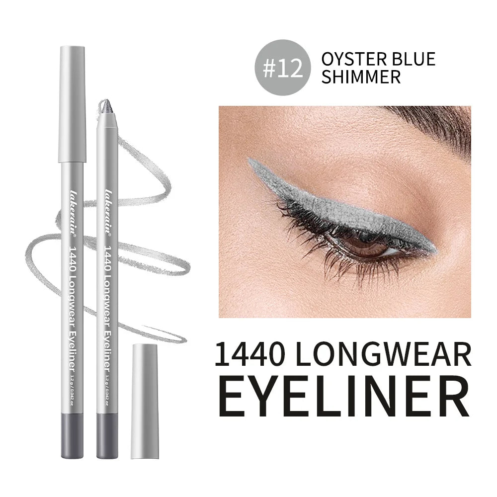 12 Colors Eyeliner Pencil Long-lasting Wear Waterproof Smudge-proof Smooth Precise Application Smokey Eyeliner Pencil Makeup
