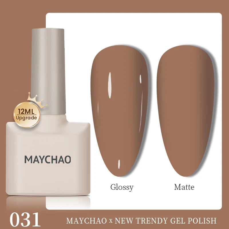 MAYCHAO 12ml Gel Nail Polish Set Professional Salon Nail Art Gels Varnish UV LED Semi Permanent Nail Lacquer Nail Supplies