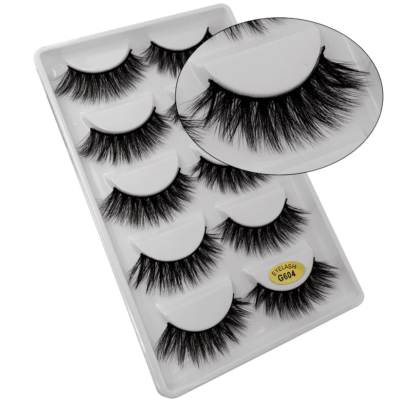 3/5 Pairs 3D Faux Mink Hair Soft Eyelashes Natural Thick Long False Eyelashes Dramatic Fake Lashes Handmade Eyelashes Faux Cils
