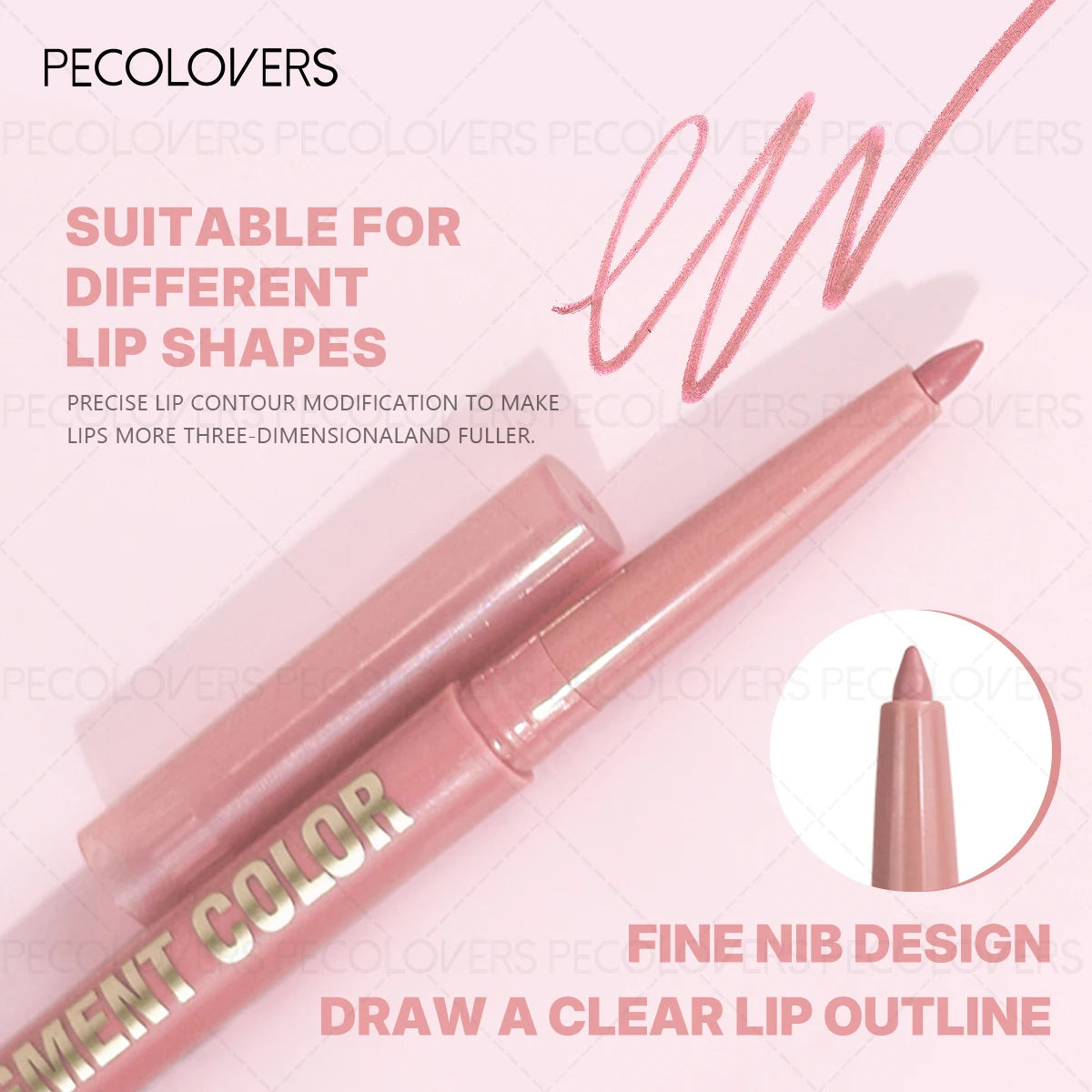1 Pcs Matte Lip Liner Pen, Used As Lip Liner and Lipstick, Oblique Mouth Design Suitable for All Lip Types, Perfect Gifts