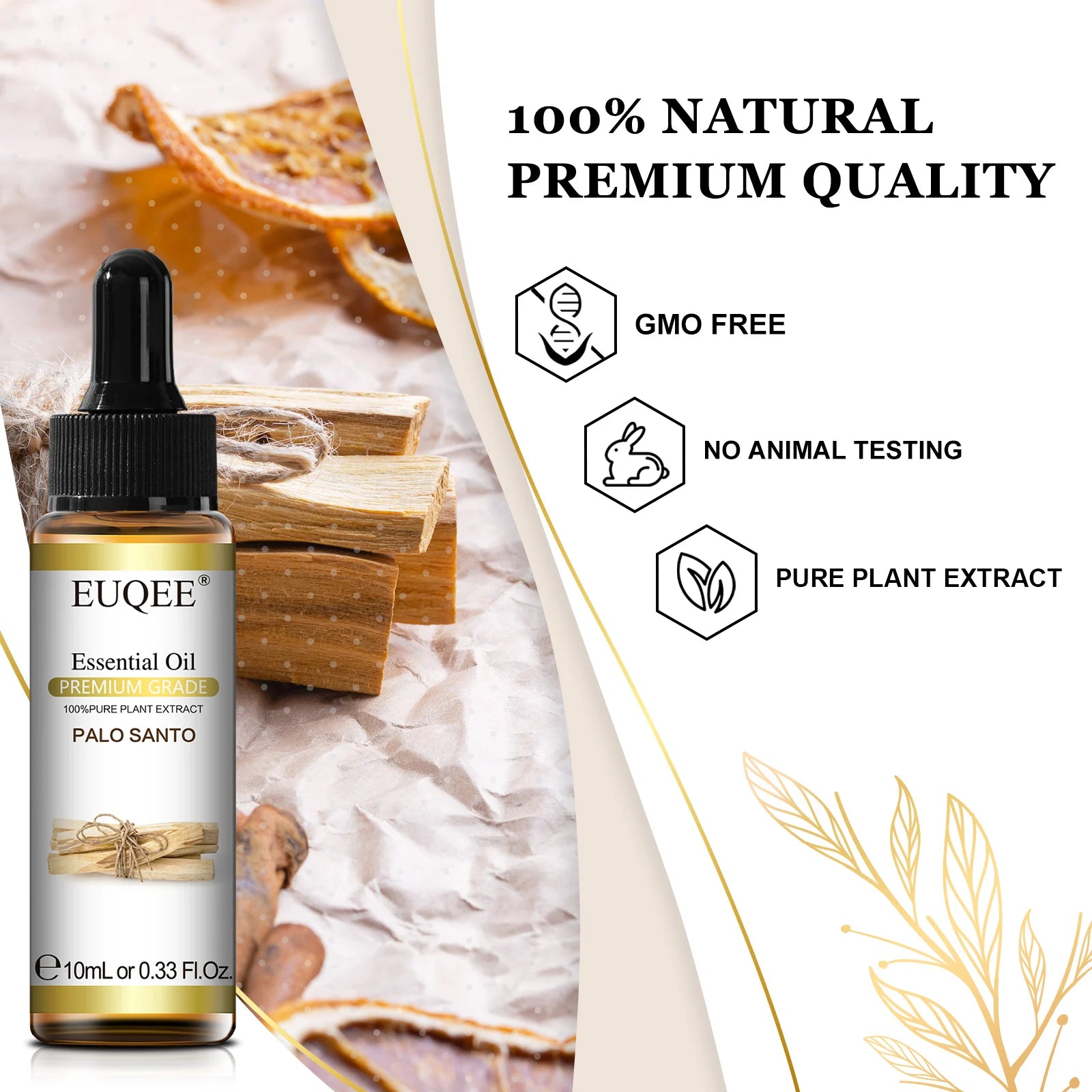 EUQEE 10ml Palo Santo Plant Essential Oil with Dropper Blue Tansy Cardamom Wintergreen Fennel Lavender  Vanilla Oil For Diffuser