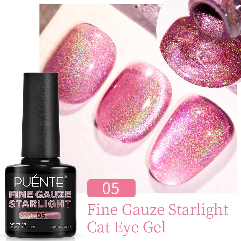 7.5ML Green Crystal Cat Magnetic Gel Nail Polish Shiny Green Glitter Cat Eye Gel For Manicure Soak Off UV Nail Art Varnish