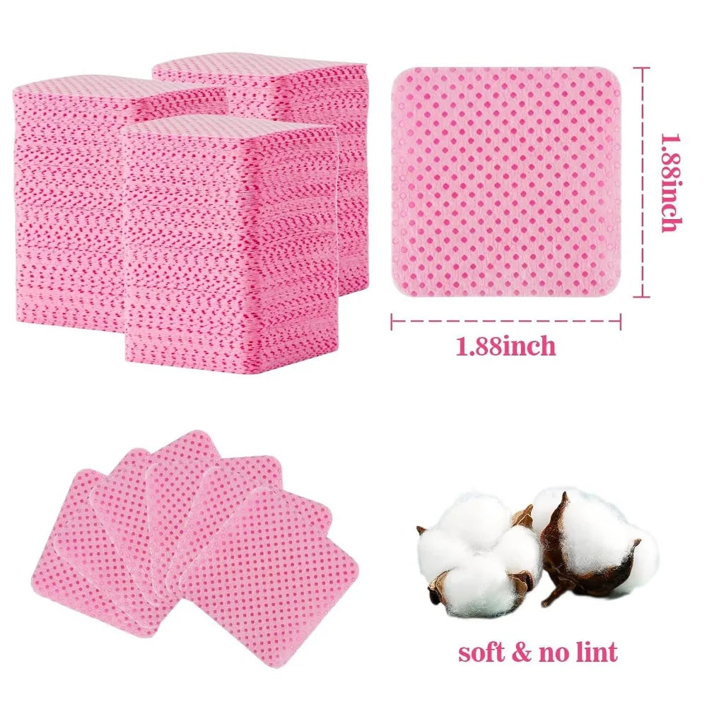 Lint Free Nail Wipes for Gel Polish Removal 600 Count Premium Pink Nail Polish Remover Pads No Lint No Residue Wipes for Acrylic Nails Gel Nails Nail Glue Clean Up and Eyelash Extension Application Toallitas Para U?as