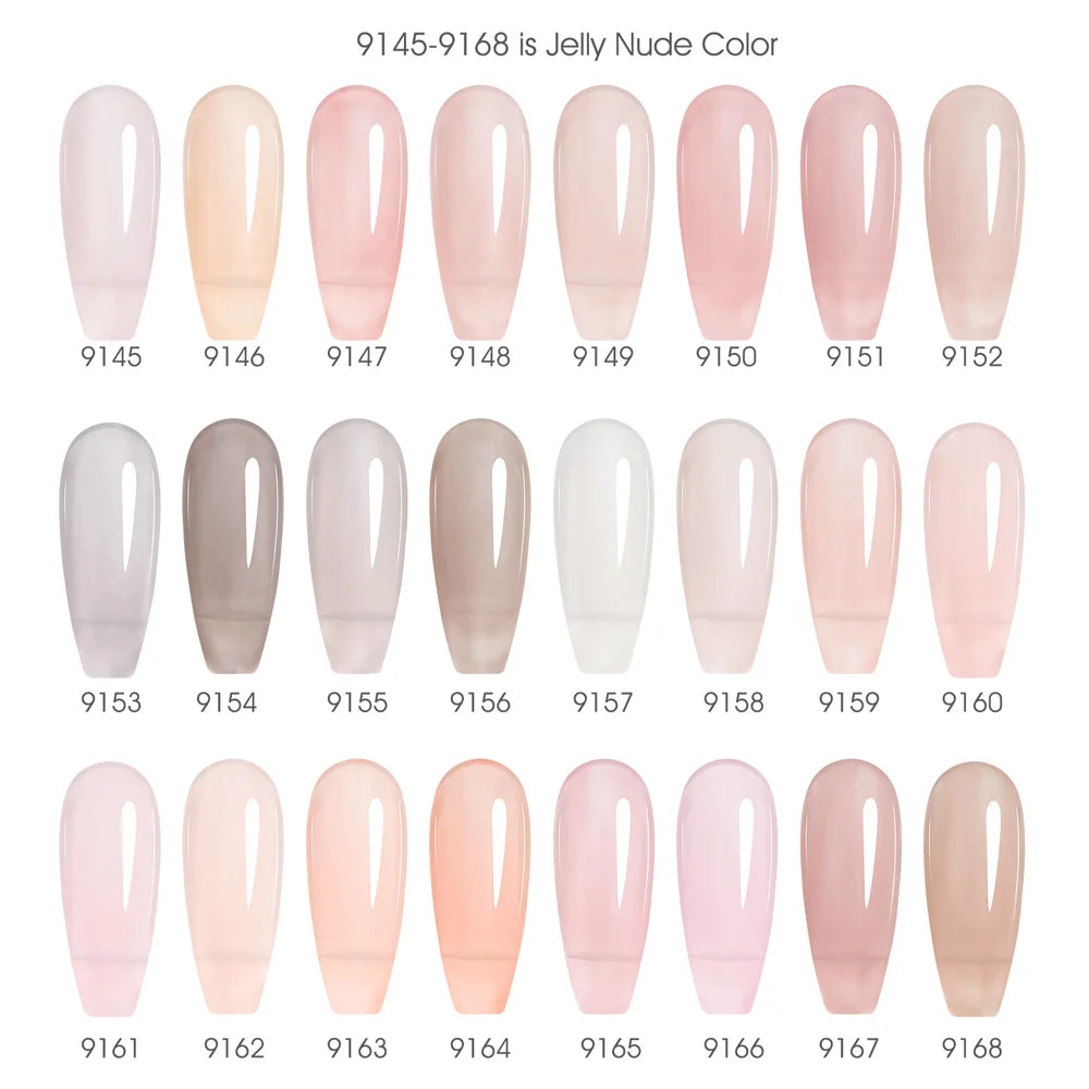 Canni Nail Gel Polish Jelly Nude Color HEMA FREE TPO FREE 9ml Transparent Semi Permanent Natural Nude French Nail Gel Lacquer
