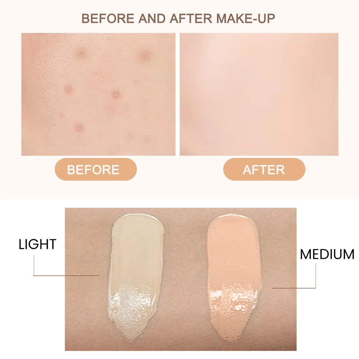 CC Cream Foundation Waterproof Brighten Moisturizing Foundation Concealer Oil-Control Sunscreen Spf 50