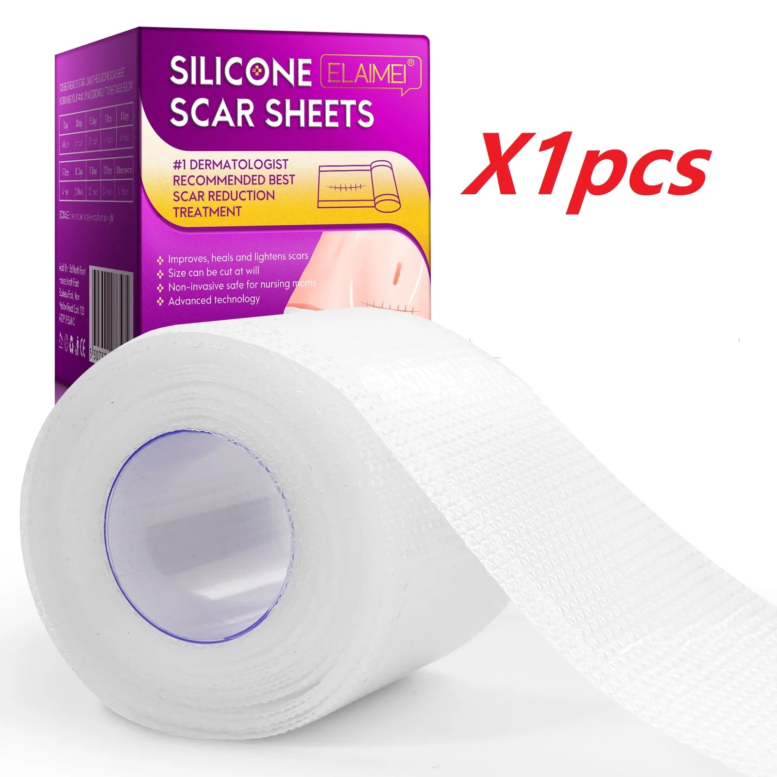 1/2 Rolls Silicone Scar Sheets Skin Repair Patch Removal Self-Adhesive Stretch Mark Tape Acne Scar Skin Care Therapy Patch Burn