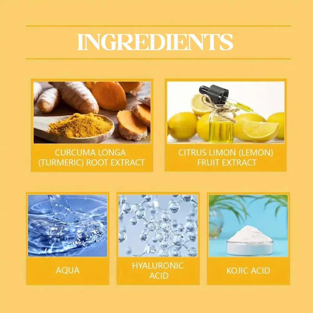 Turmeric Facial Essential Oil  Brighten Skin Tone Prevent  Anti-Aging & Wrinkle Pore Shrink Moisturizing Collagen Facial Serum