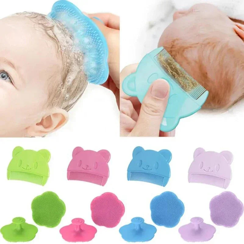 Soft Baby Comb Newborn Fetal Head Fat Comb Silicon Head Massager Brush Infant Bath Baby Care Accessories Hair Cleaning Supplies