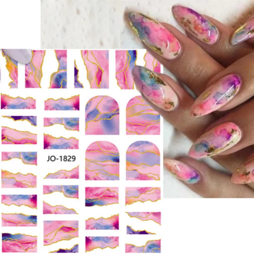 Nail Stickers 3D  Metal Line Sliver Gold Thorns Vine Curve Stripe Lines Tape Swirl Sliders Manicure Adhesive Gel Nail Art Decals
