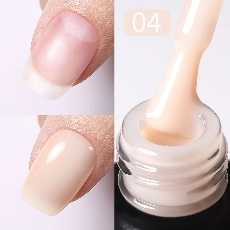 BORN PRETTY 15ml Jelly Color Rubber Base Gel Camouflage Color French Pink Milky Self-leveling UV Gel Varnish Soak Off Nail Art