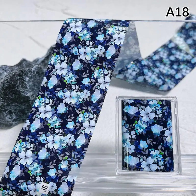 100cm Flower Nail Art Foil Transfer Stickers Rose Floral Design for DIY Professional Salon Long Strip Nail Accessory