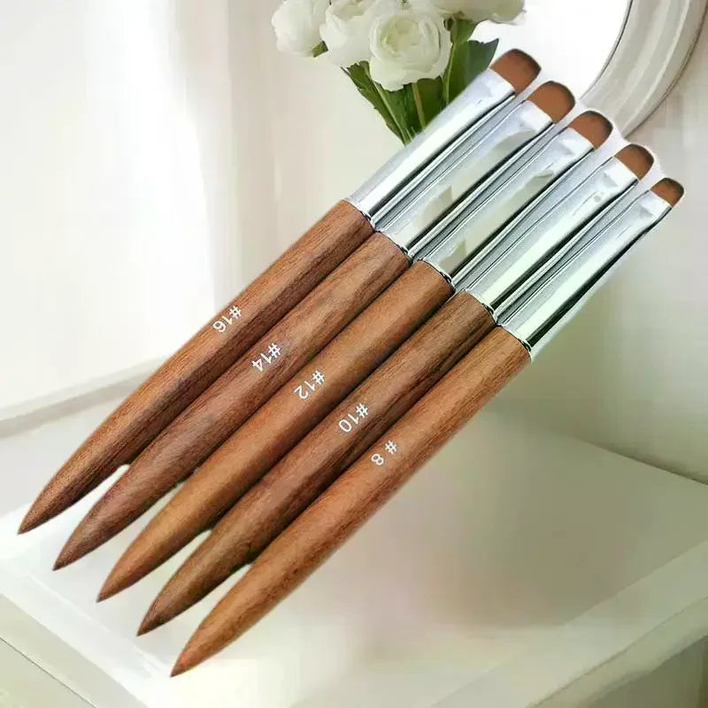 French Nail Art Brushes Flowers Drawing Pen Versatile Nail Drawing Pen Nail Tools Sandalwood Handle Manicure Pen