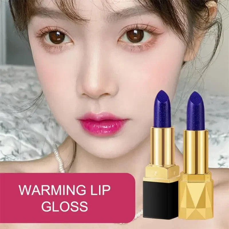Color Changing Blue Rose Lipstick - Mood Lip Balm Long Lasting Non-Transfer Kiss Proof Lip Makeup