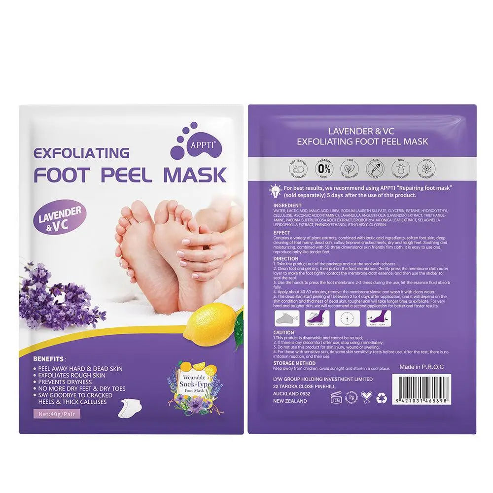 Foot Peel Mask,Exfoliator Peel Off Calluses Dead Skin Callus Remover,Foot Mask for Dry Cracked Feet,Foot Peel Mask with Lavende