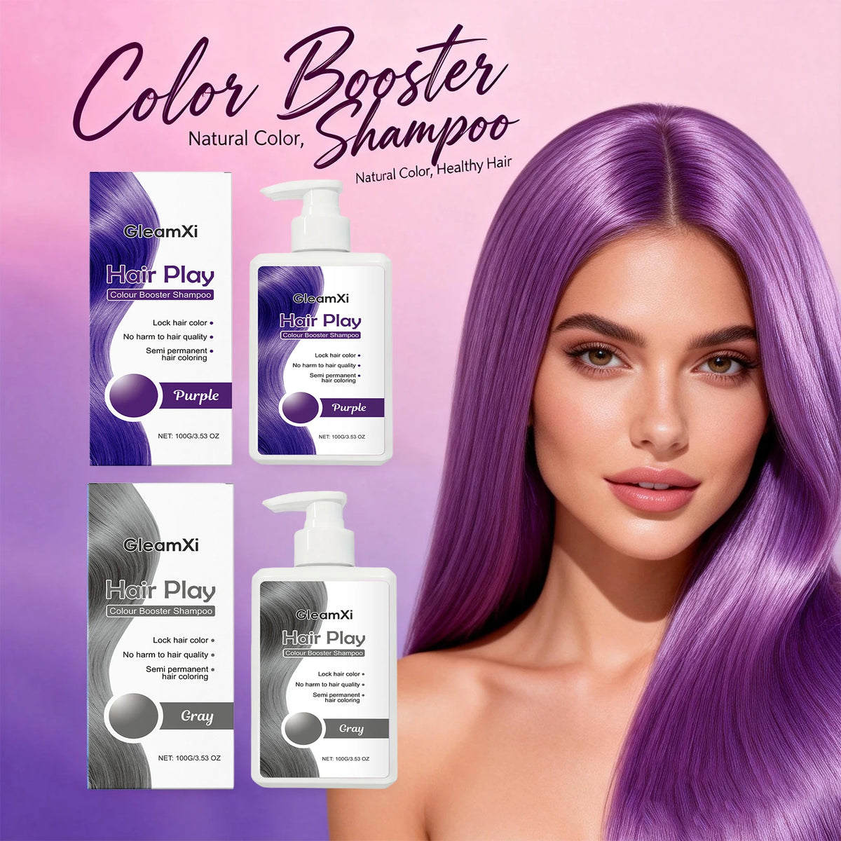 Color Booster Shampoo Lock Hair Color Enhance Semi-Permanent Colour Not Damaging Hair Non-irritating Scalp Hairdressing Shampoo