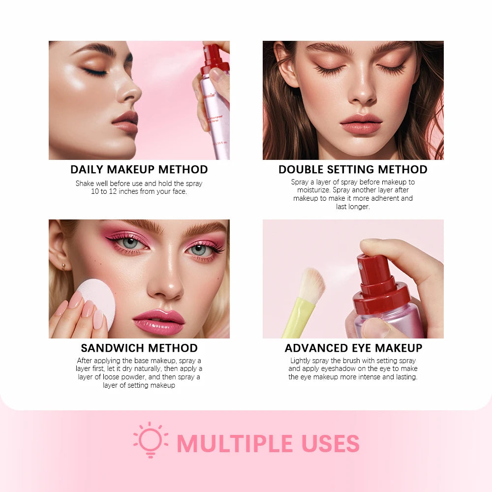Setting Spray Lasting Waterproof Anti-Sweat Long-Lasting Oil Control Hold Makeup Fine Mattifying Setting Spray Cosmetics Face