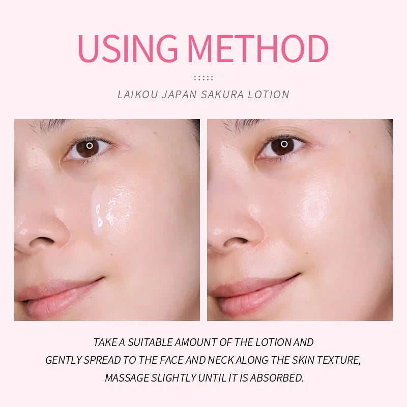 LAIKOU Japan Sakura Lotion 100ml Niacinamide Hyaluronic Acid Vitamin C Hydrating Brightening Moisturizing Face Skin Care