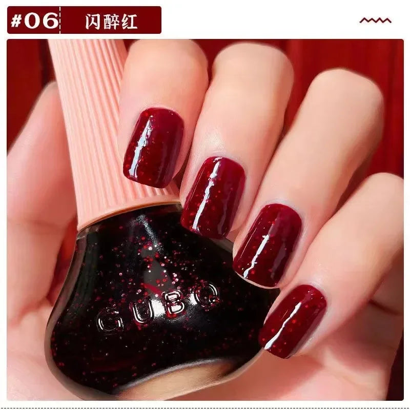 12ml  No-bake Quick Dry Nail Polish Shimmer Nail Polish Quick Dry No Peelable Long Lasting Nail Art Varnish 45 Colors