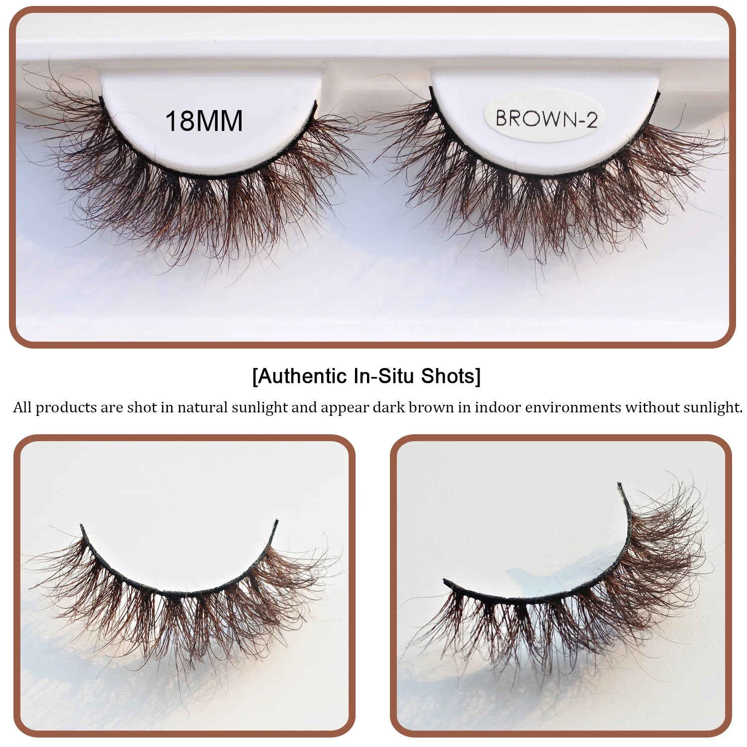 RED SIREN Brown Fluffy Mink Lashes 2026 New Design Luxurious Soft Natural Strip Lashes Cosplay Mink False Eyelashes Supplies