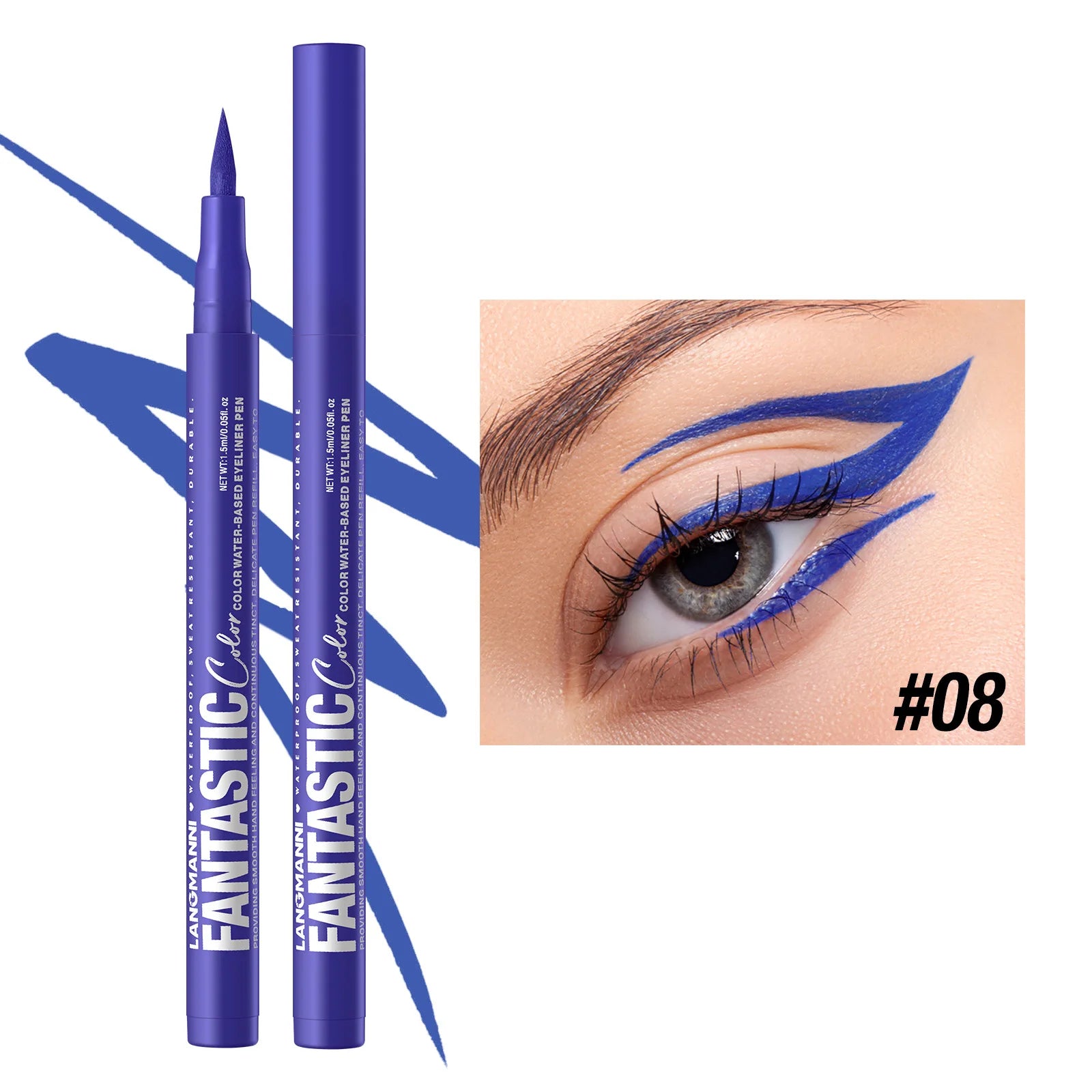 Matte Dark Purple Red Eye Liner Makeup White Liquid Eyeliner Quick-Drying Waterproof Eyeliner Pencil Long-Lasting 12 Color Eyes