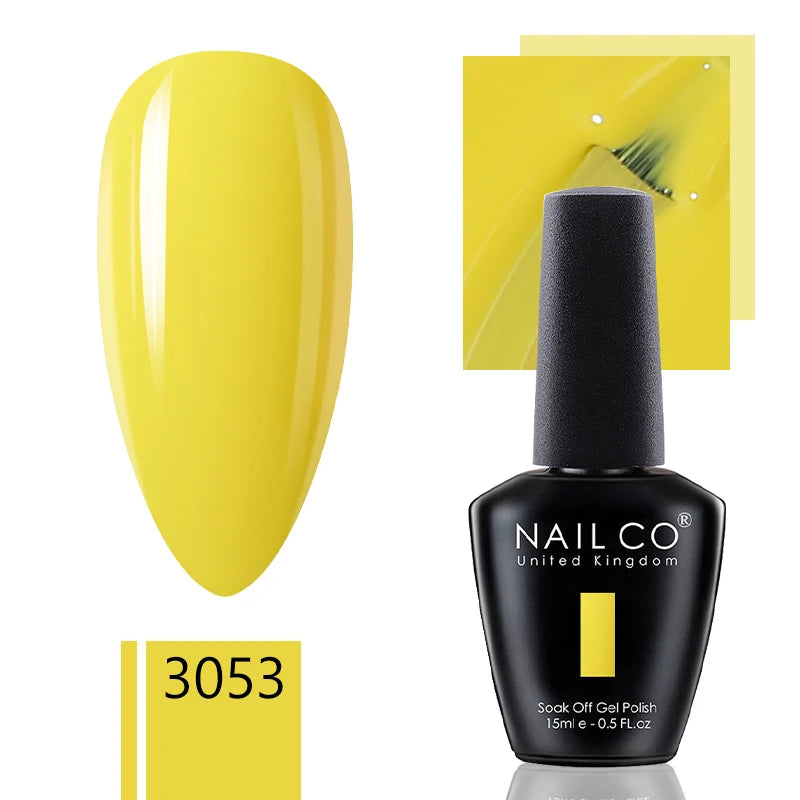 NAILCO 15ml Dark Gel Nail Polish Semi-permanent Varnish Hybrid UV Nails Art Glitter Colors Gel Polish Manicure Enamels For Nails