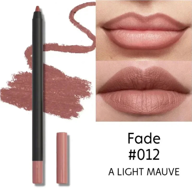 Nude Brown Lip Liner Pencil Lipstick Matte Smooth Waterproof Lipliner Long Lasting Non-stick Cup Lipstick Pen Beauty Cosmetics
