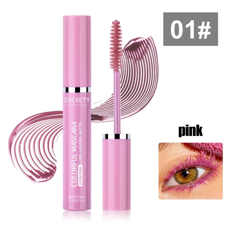 Colorful Mascara, Waterproof and Non-smudged, Slender, Thick and Curly, Christmas Stage Hot Makeup