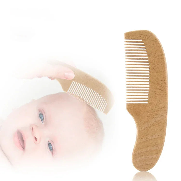 Wooden Baby Brush Wool Comb New Born Hair Brush Infant Head Massager Bath Brush Comb for Kids