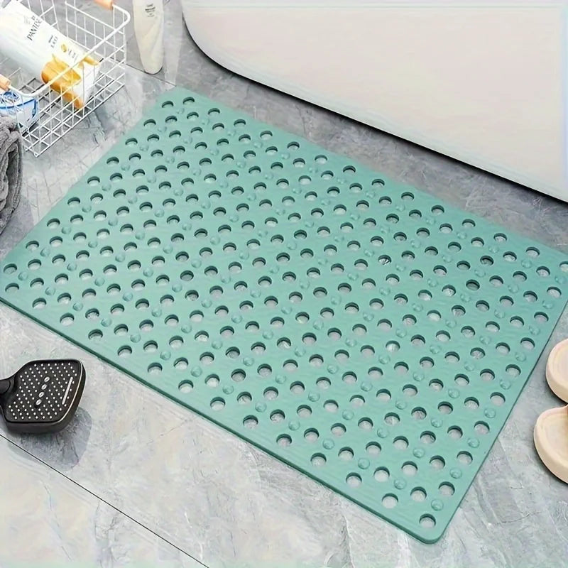 1 Anti Slip Shower Mat with Drainage Holes and Massage Points | Durable PVC Bathroom Safety Mat Suitable for Bathtub and Shower