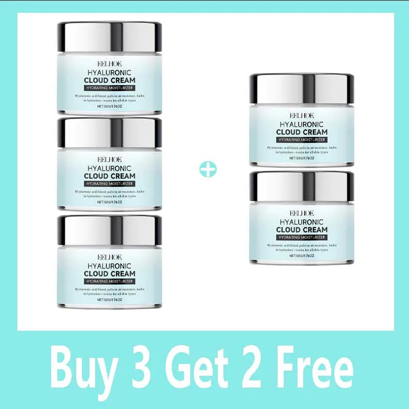 Hyaluronic Cloud Cream Hydrating Non-Greasy Lightweight Tighten Brightening Smoothing Nourishing Makeup Primer Face Cream