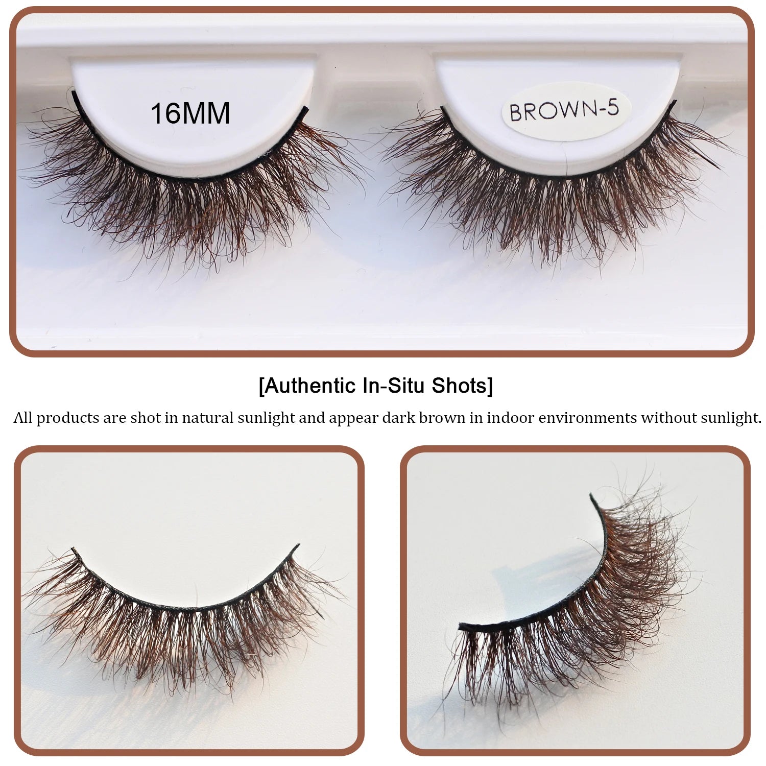 RED SIREN Brown Fluffy Mink Lashes 2026 New Design Luxurious Soft Natural Strip Lashes Cosplay Mink False Eyelashes Supplies