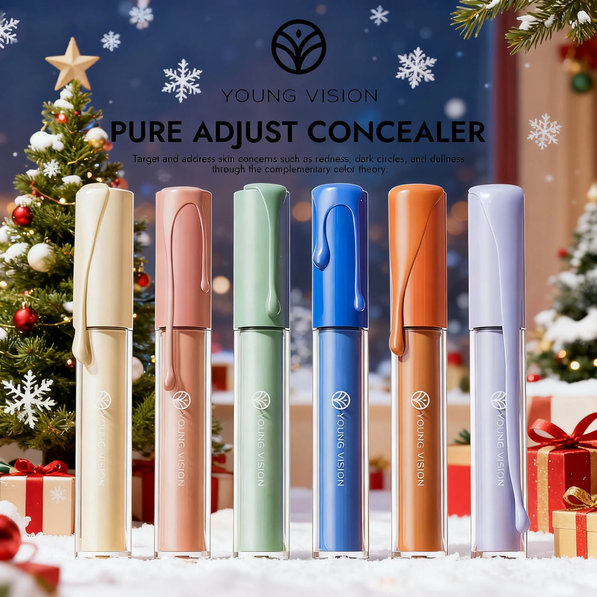 YOUNG VISION 6 Colors Hydrating Fresh Concealer Brightens Skin Tone and Covers Blemishes and Dark Eye Circles Concealer