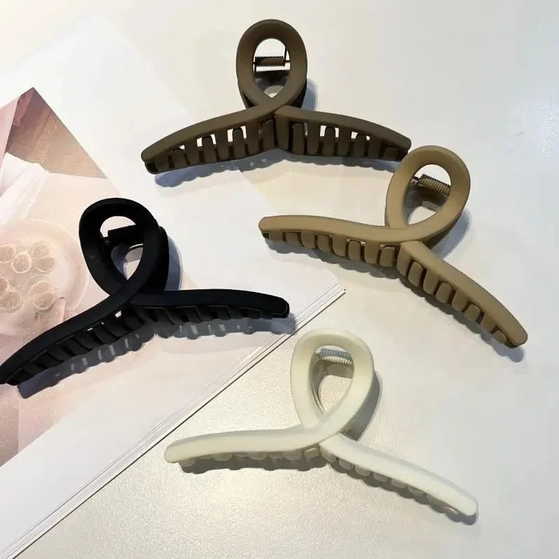 Fashion Large Cross Matte Hair Claw Crab Clips Korean Hair Accessories Women Girls Hairpin Hairgrips